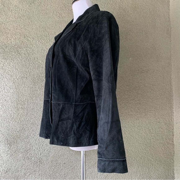 “Brandon Thomas” Soft Black Suede Leather Jacket size L - Picture 7 of 11